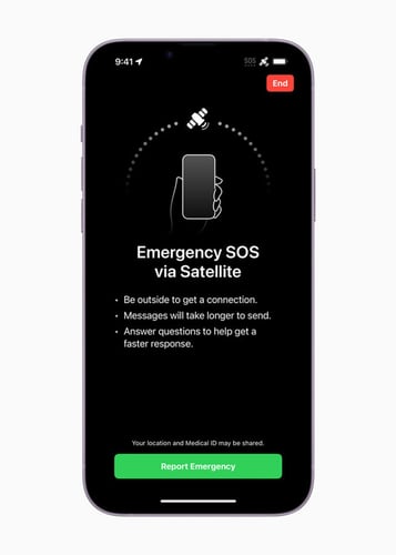 Emergency SOS via satellite available today on the iPhone 14 lineup in the US and Canada